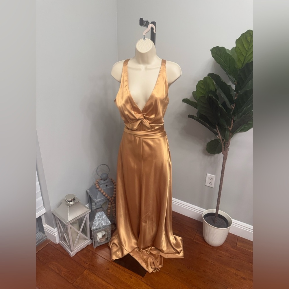 Night Way Collections Gold Backless Dress